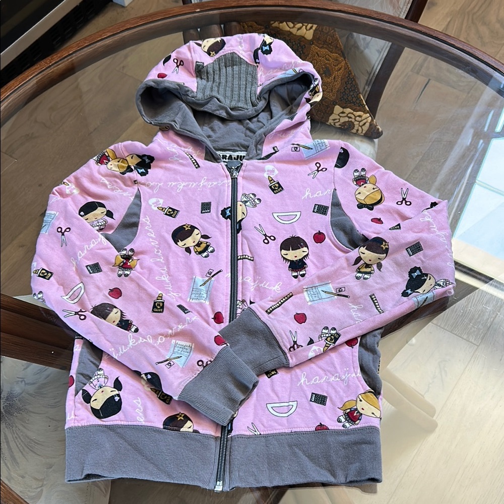 Harajuku Lovers Pink and Gray Kids Hoodie